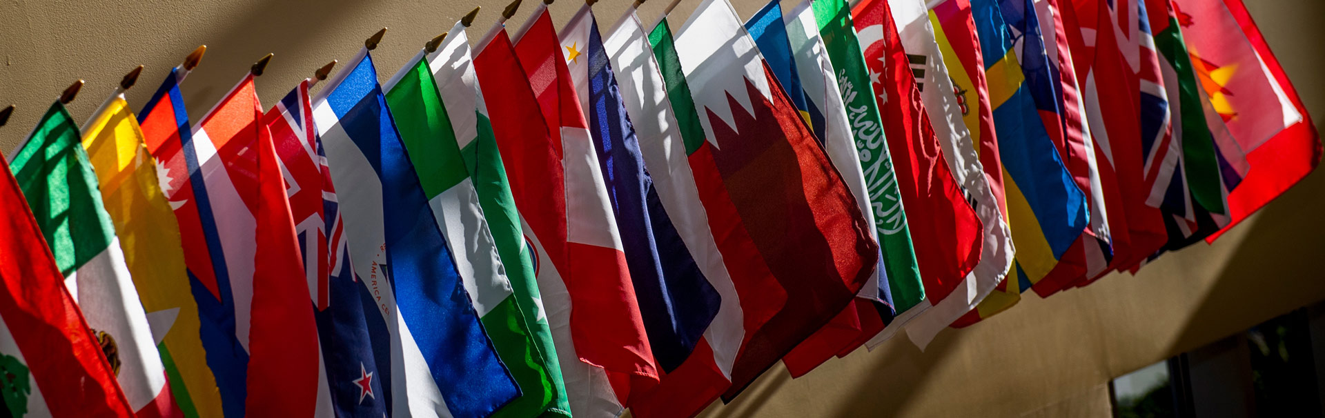 international flags lined up