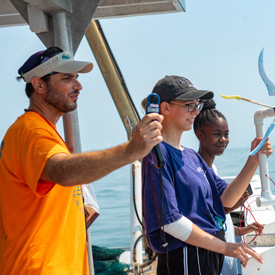 Conducting experiment on a boat