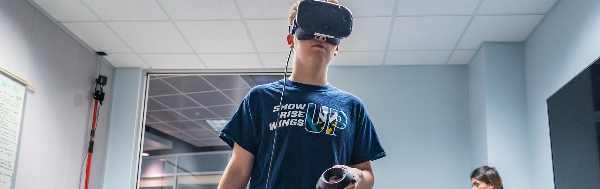 Digital Art student using VR Goggles