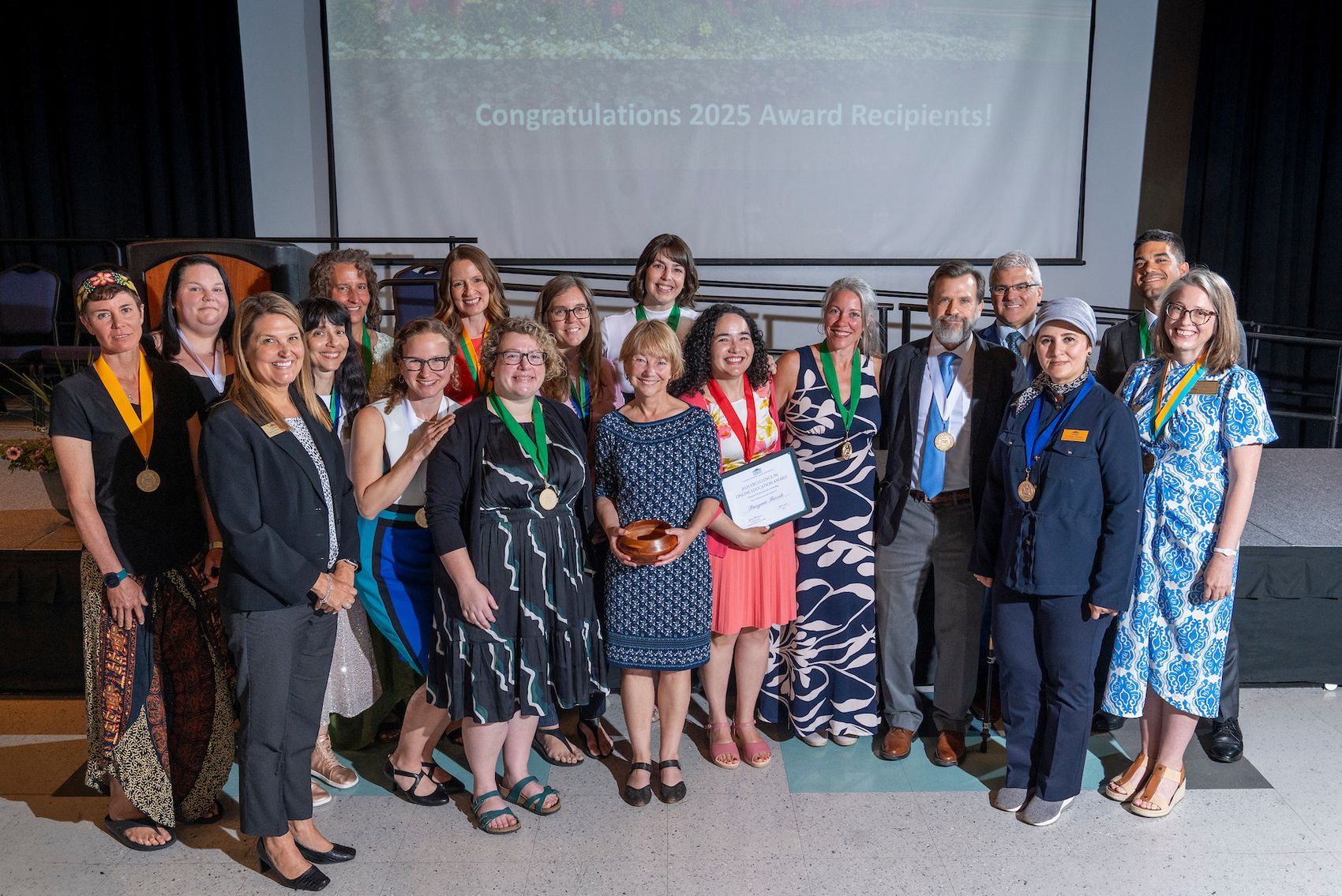 2025 faculty award recipients at the Warwick Center Ballroom.