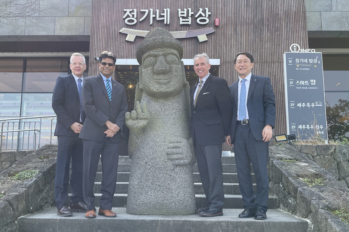 Michael Wilhelm, Chancellor Volety, Hugh Caison and Dr. Eel-Hwan Kim at Jeju National University