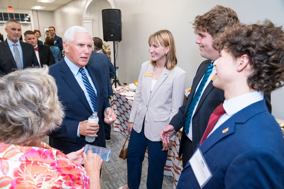 Mike Pence with Barrett Butler, Skyler Stein and others