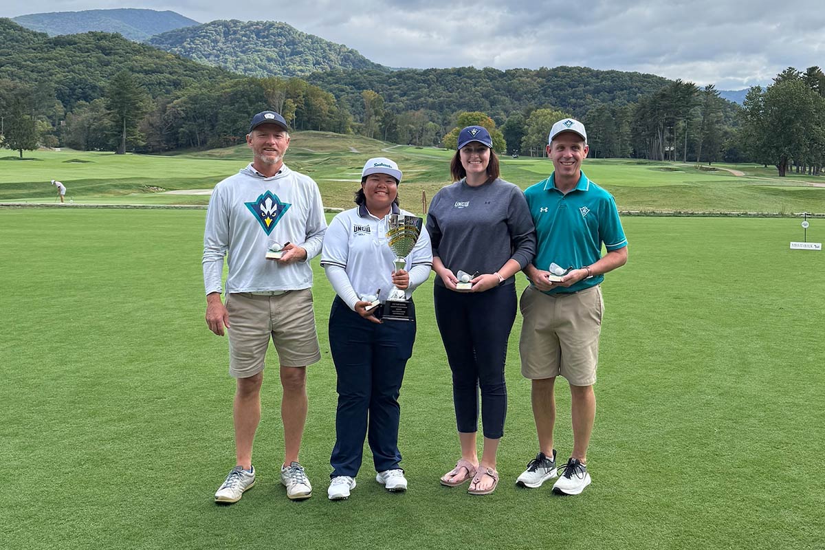 UNC System Staff Assembly Chancellors’ Cup winners Christian Barnes, Phu Kline, Kiersten Klekner-Alt and Jack Watson