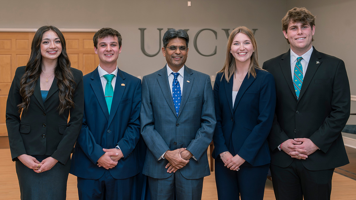 Russia Naranjo, Jansen Huff, Chancellor Volety, Barrett Butler and Skyler Stein.