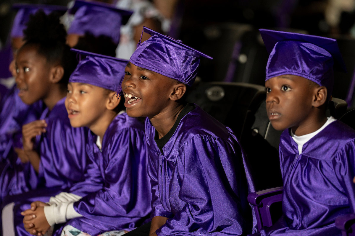 Kindergarden graduates from D.C. Virgo Preparatory Academy