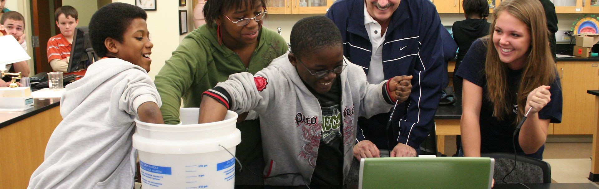 Students engaging in a science class