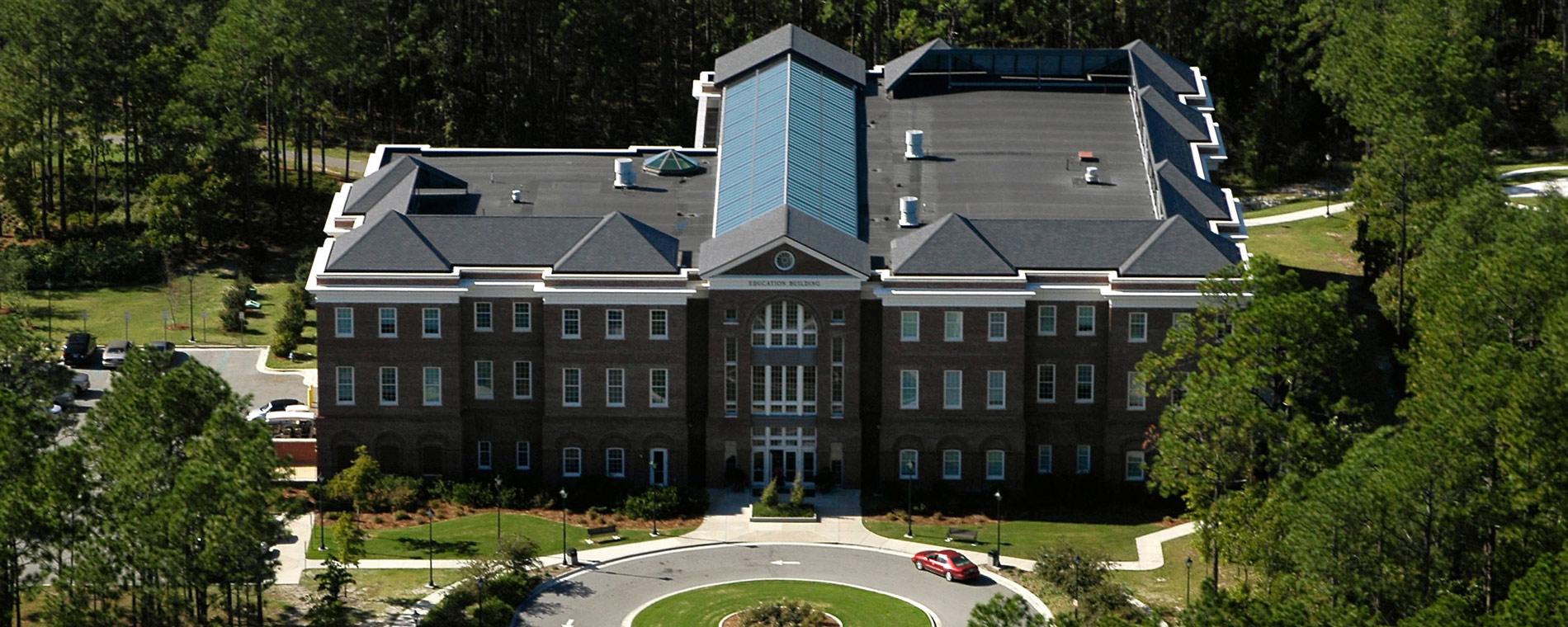 exterior aerial view of Watson college