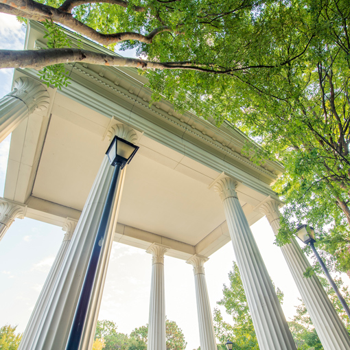 Pillars in front of UNCW entrance