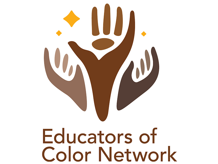Educators of Color Network logo with three hands reaching for the stars