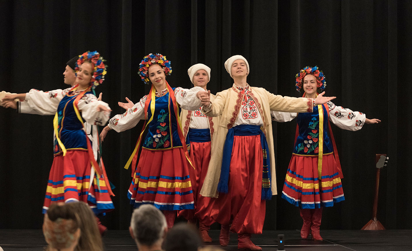 Ukrainian folk dancers perform