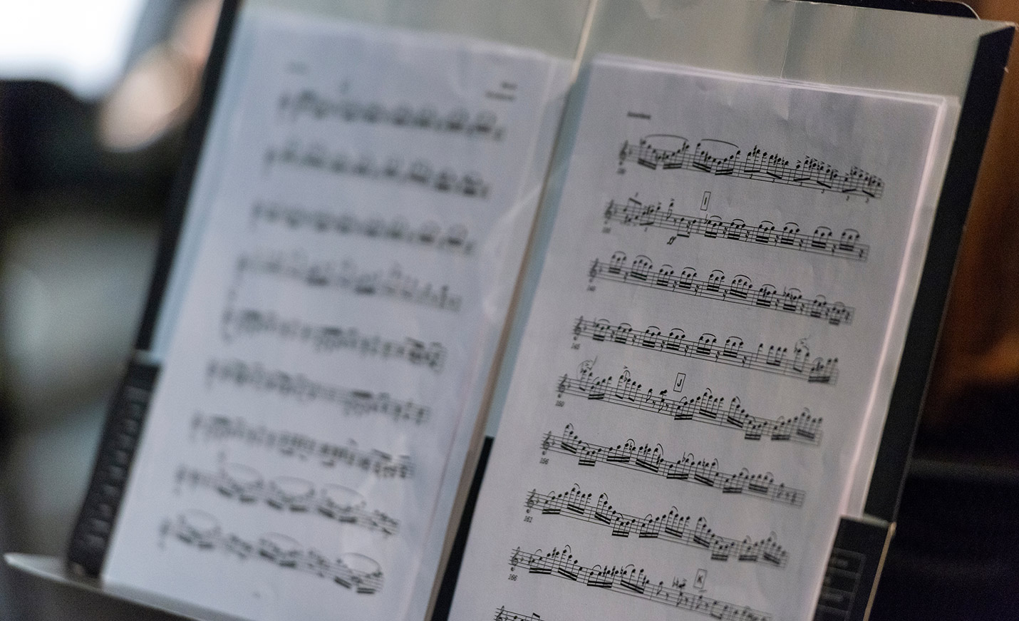A close-up of sheet music