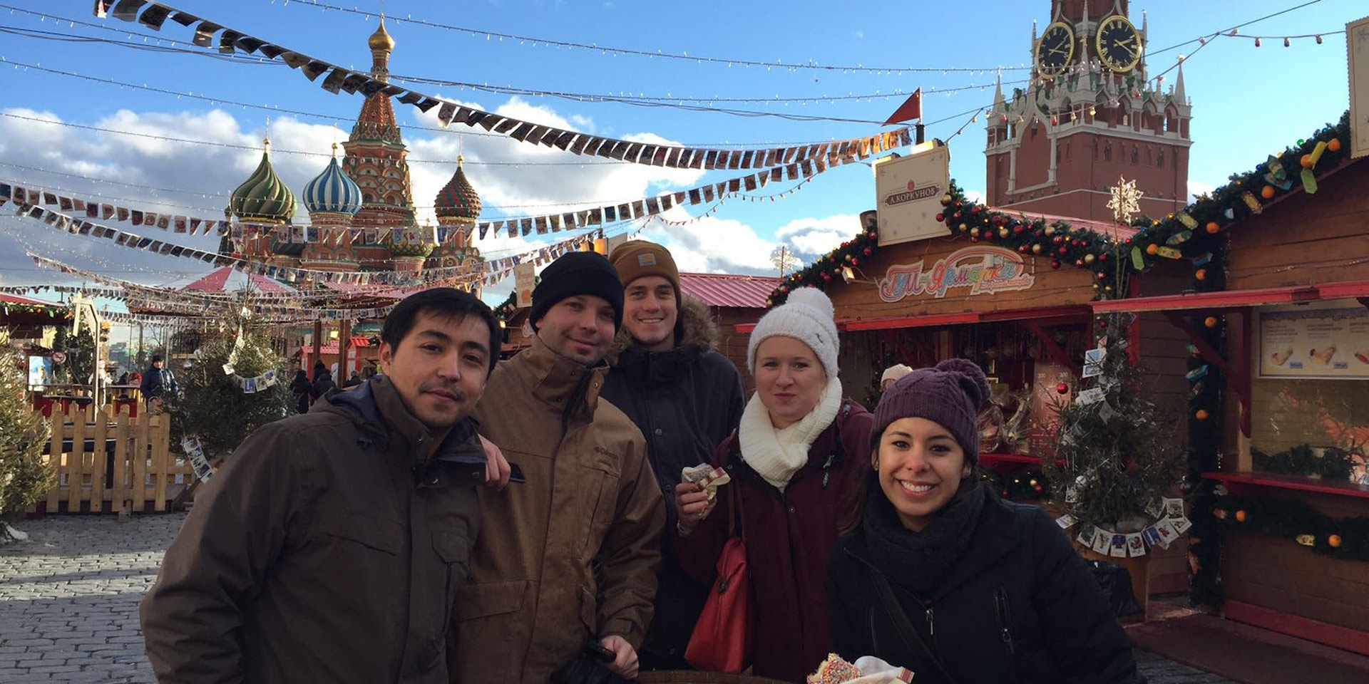 International Programs students standing in Red Square