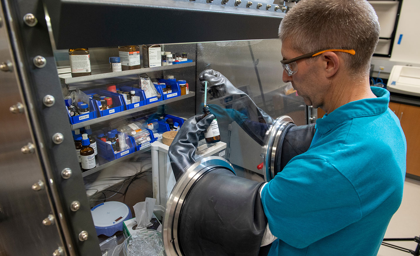 chemicals in glovebox