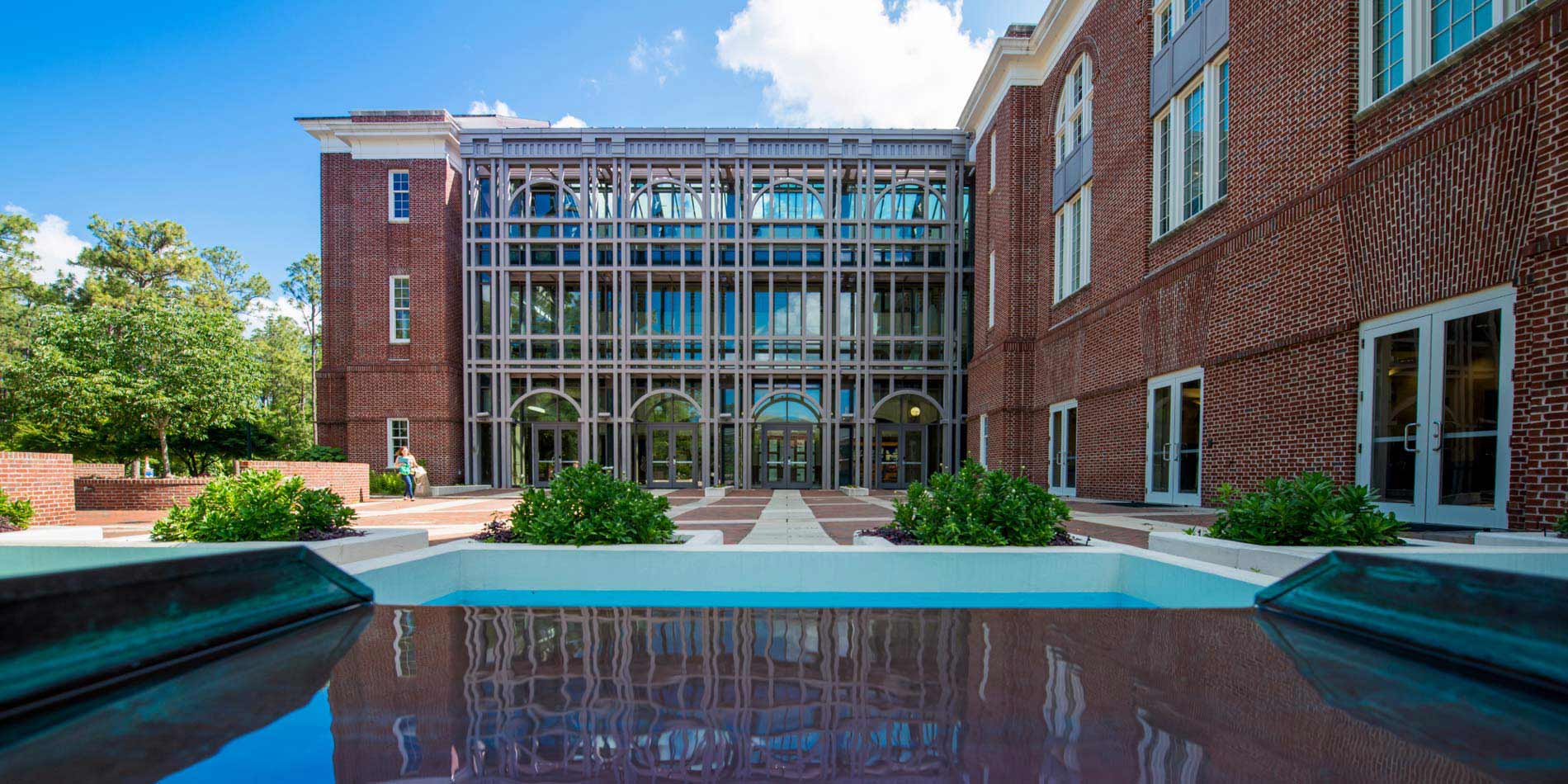 Landscape photo of the first floor of Watson College facing the rear entrance