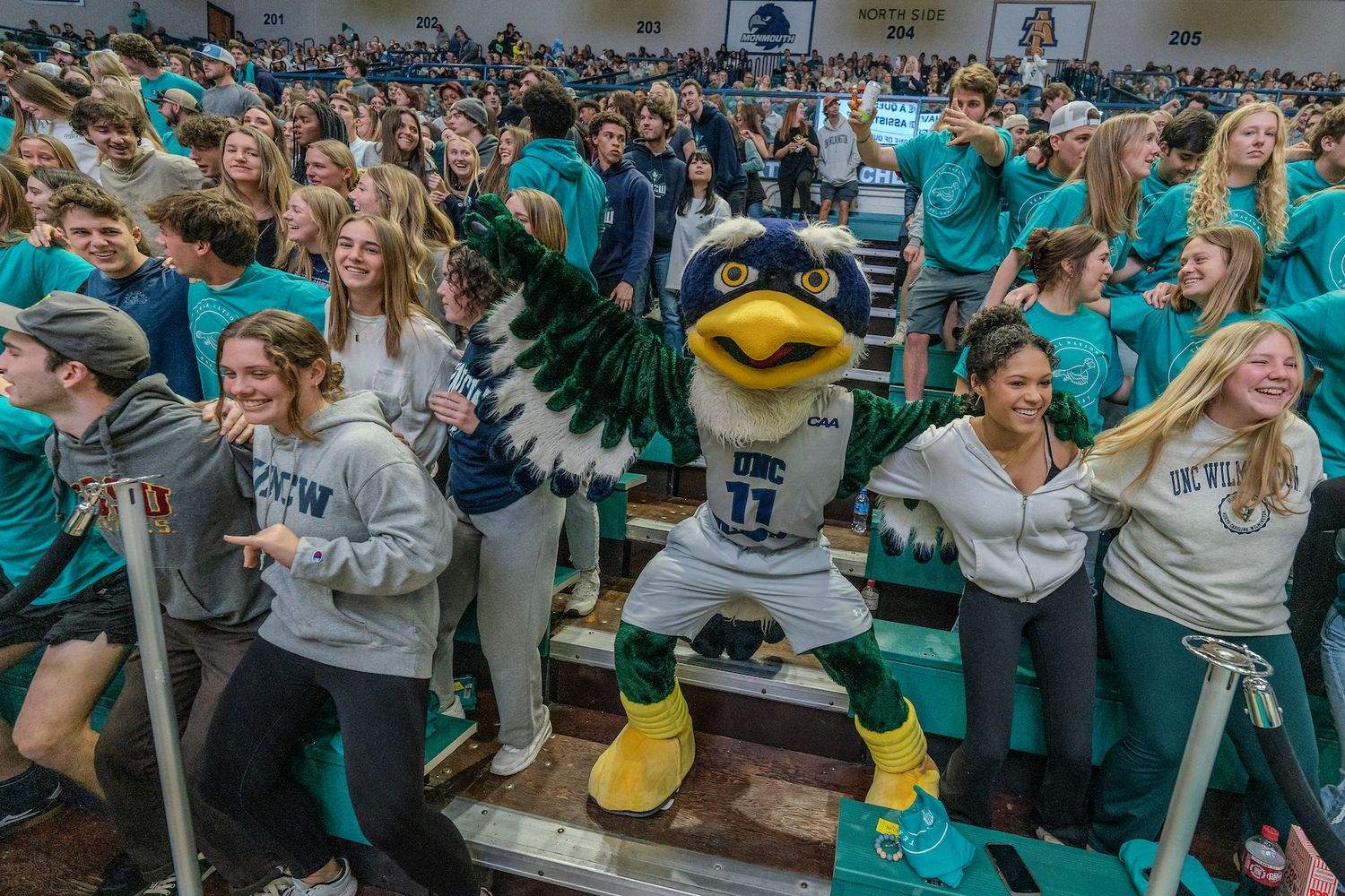 Sammy C. Hawk with student fans