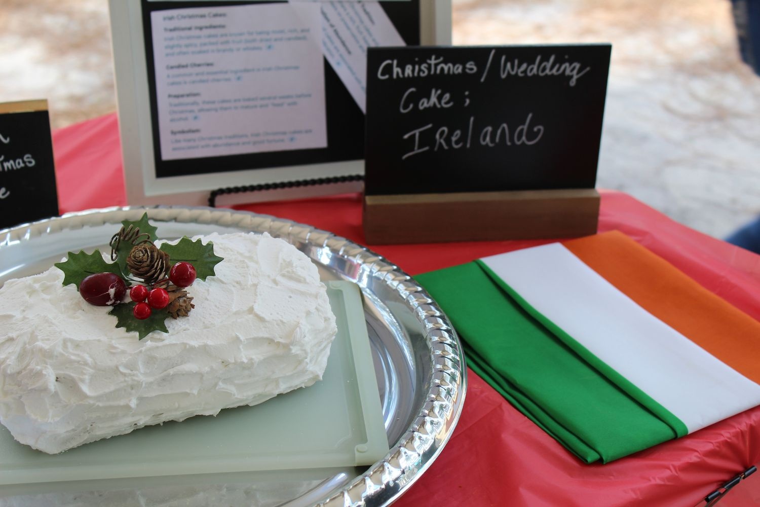 An Irish Christmas cake at the UNCW Department of World Languages and Cultures' international dessert competition