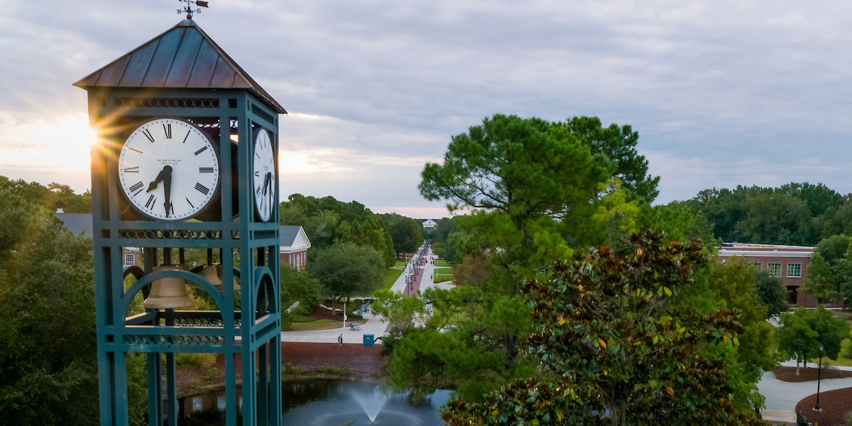 View of UNCW clock tower