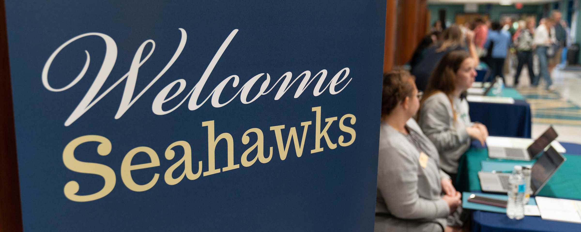 Welcome Seahawks sign on campus