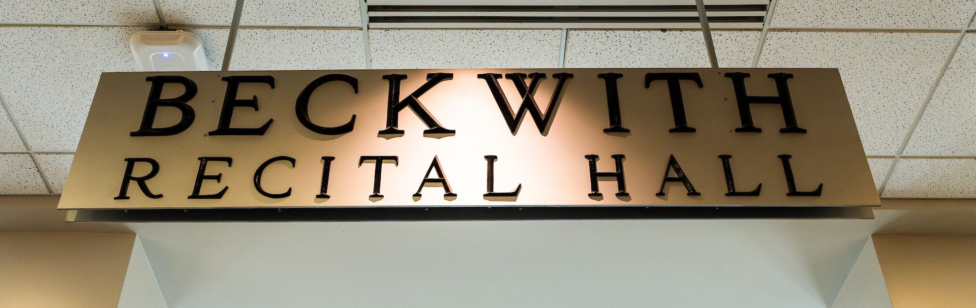 Beckwith Recital Hall entrance sign