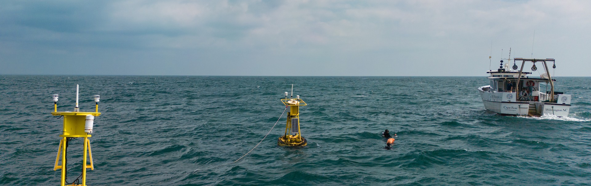 CORMP buoys being deployed off of coastal NC
