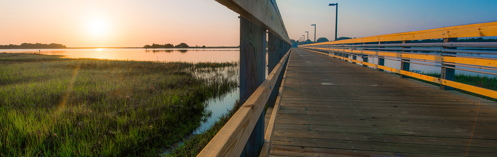 Pier on the Marshes at sunset
