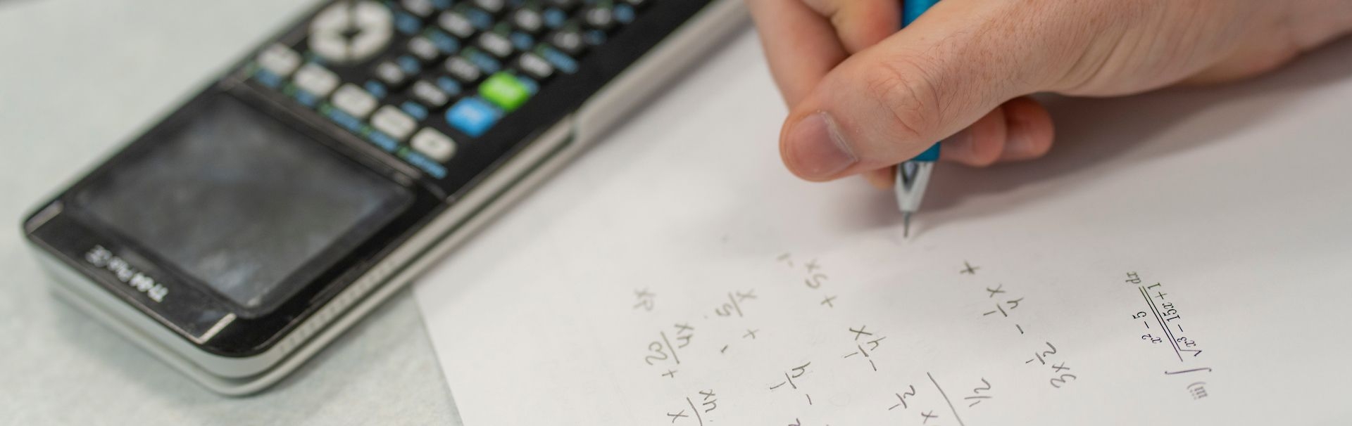 student doing math problems