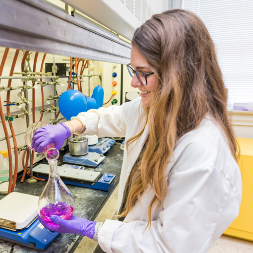 Student in a lab