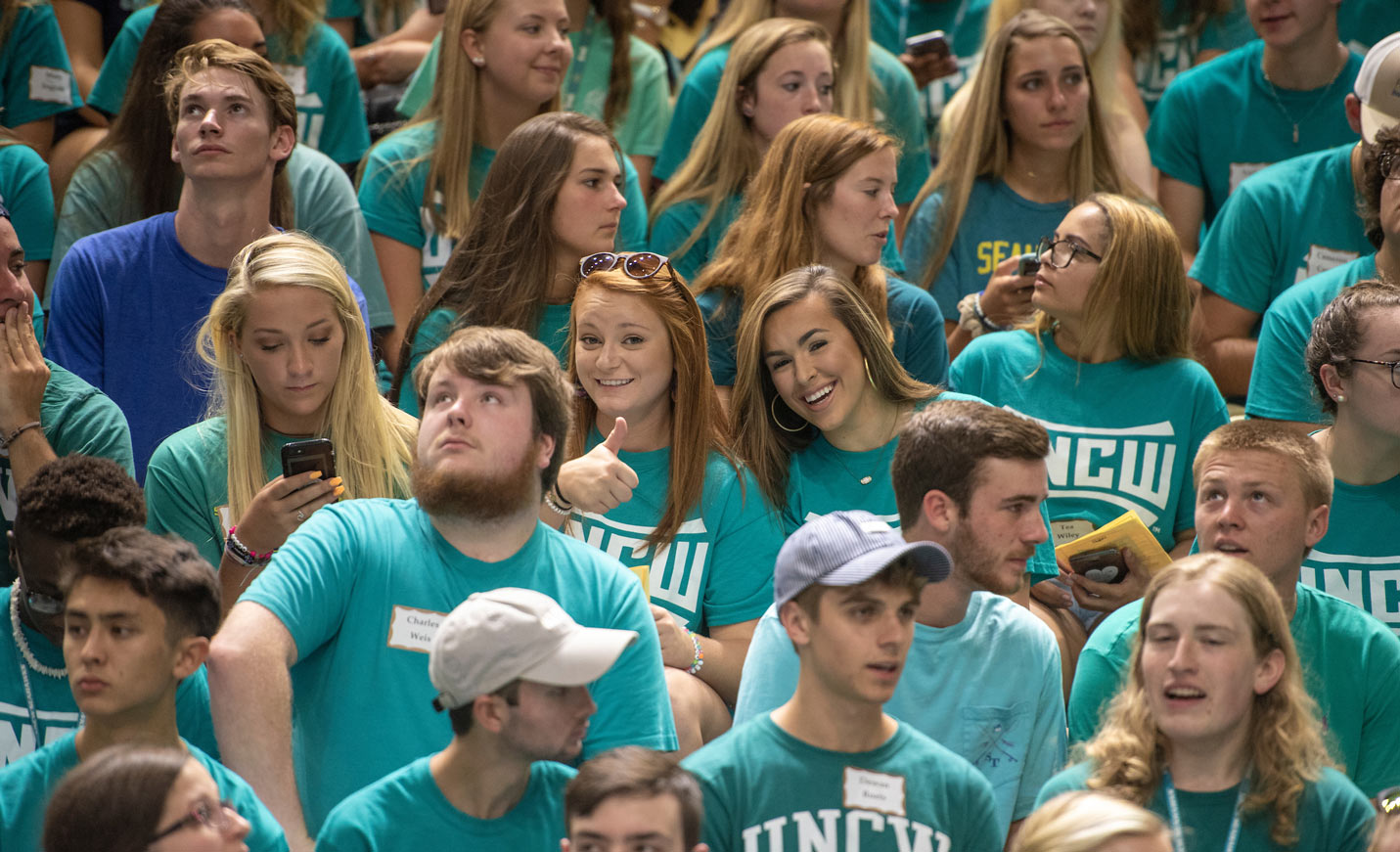 Students convene in Trask Coliseum for convocation, which officially kicks off the school year.