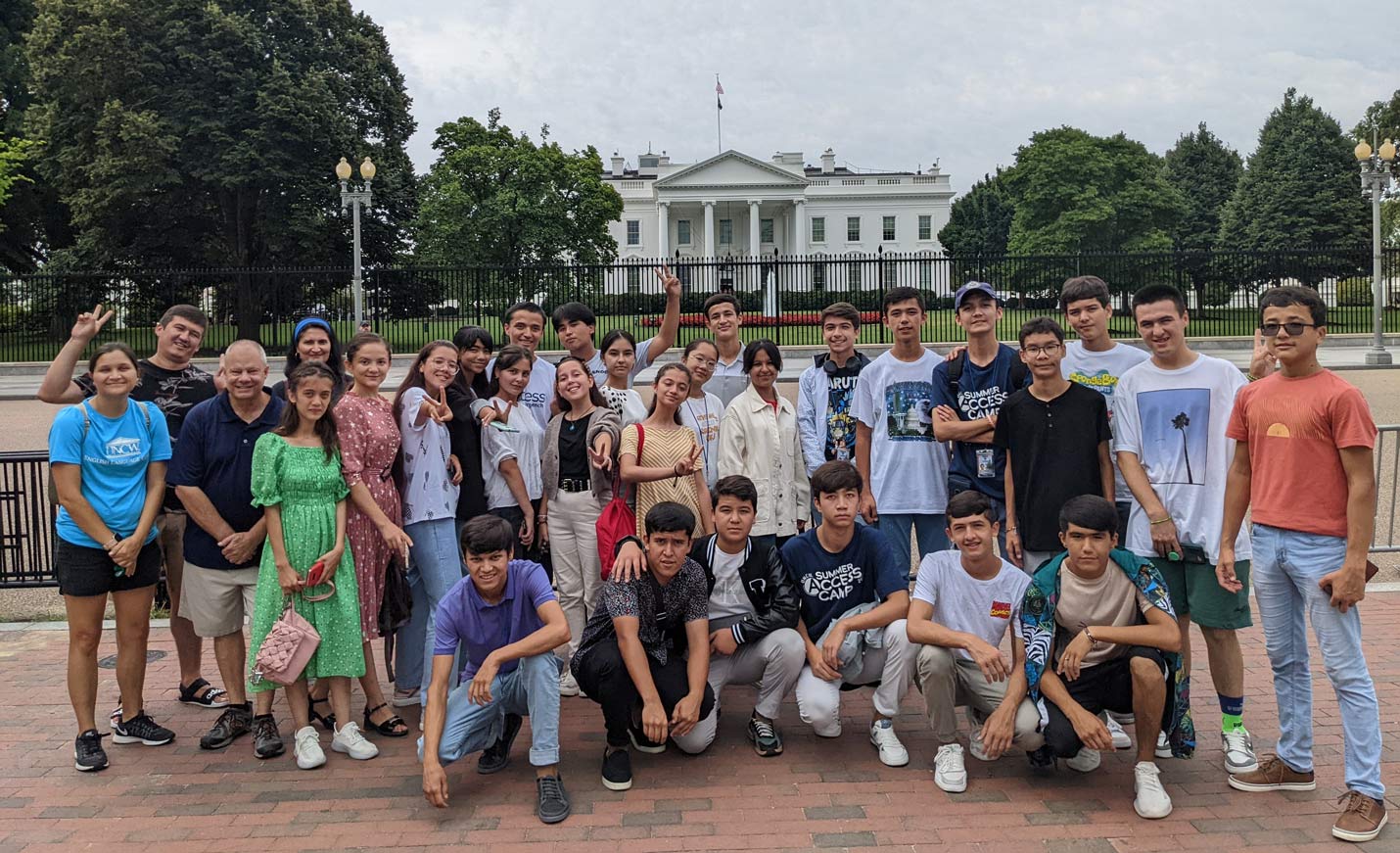 summer access camp group in front of White House