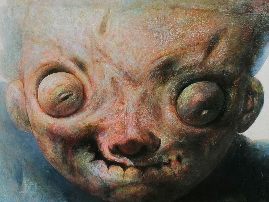 Mauricio Naya Painting of a figure with large eyes