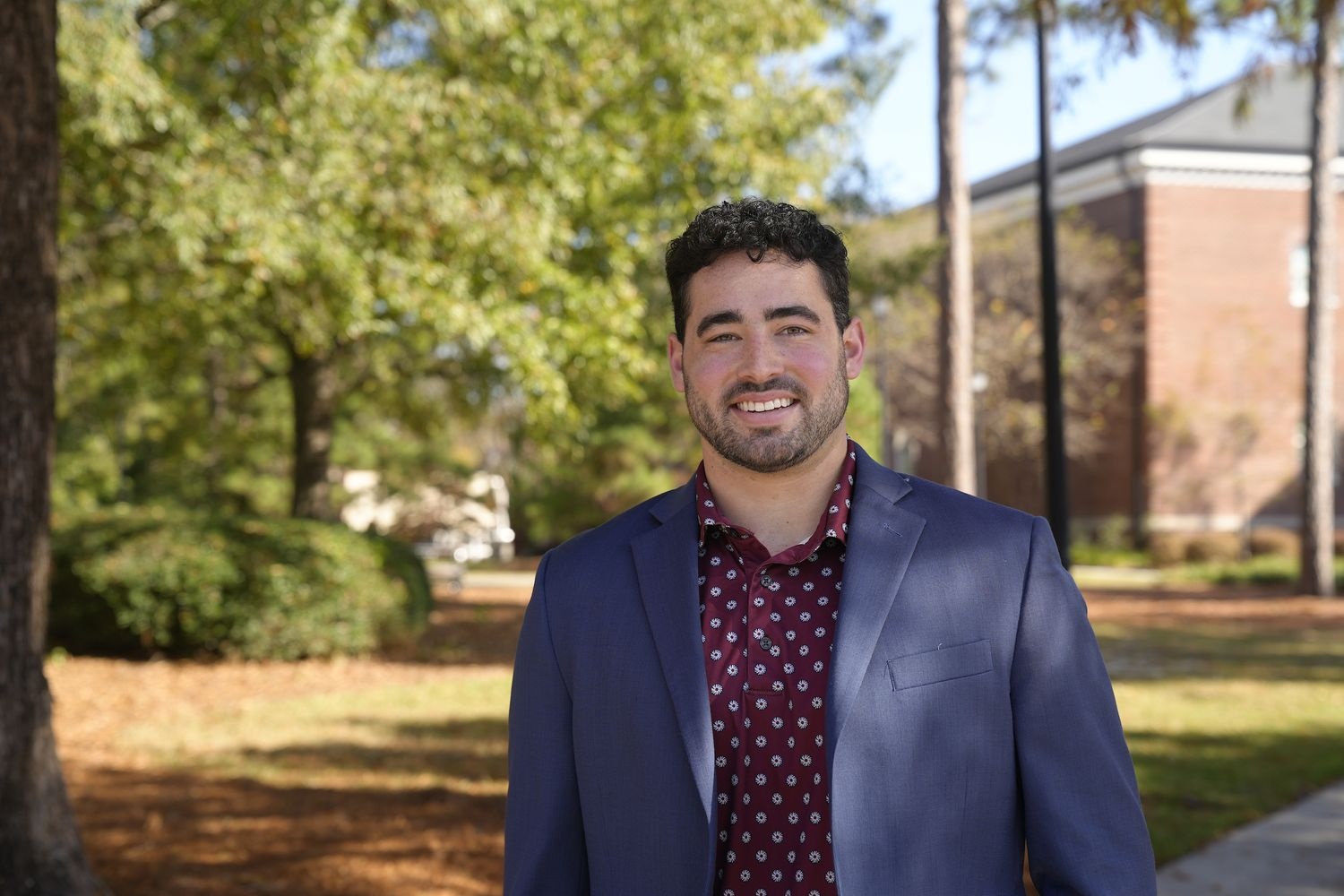 Student spotlight Dillon Jenkins photo outside of Cameron Hall
