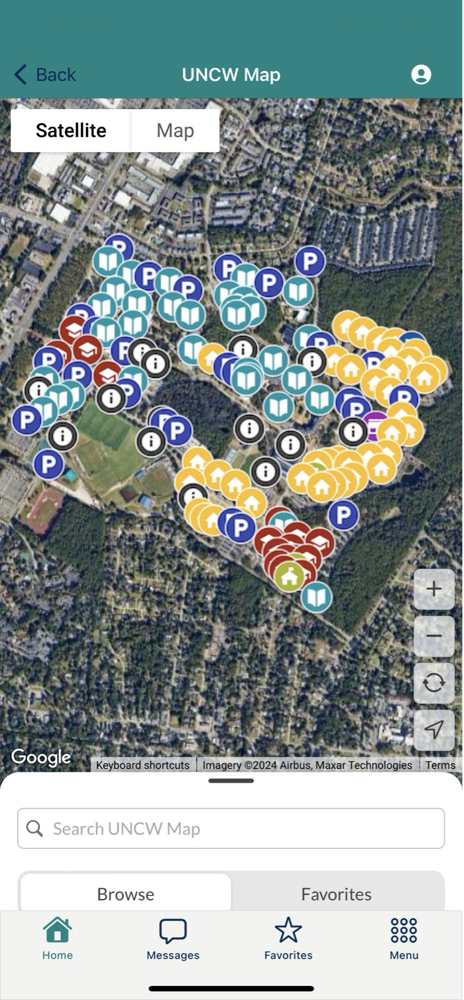 uncw mobile map screen