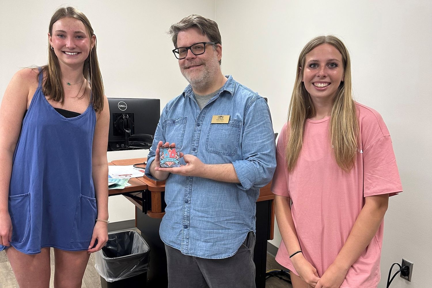 IBEC students Camille Still & Payton Krisanda with Peter Fritzler