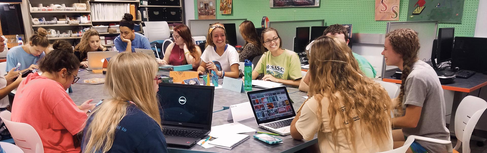 Class discussion takes place with students in classroom