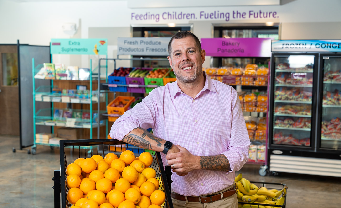 Steve McCrossan ’06, ’10M, ’14MPA  considers NourishNC to be his “dream job” because it is an opportunity to change the educational and health outcomes of children by connecting them with nutritious food. 