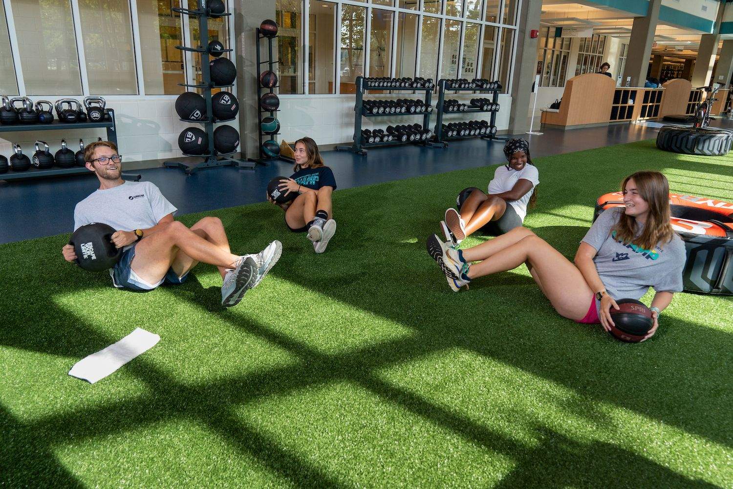 Ab exercises at a gym