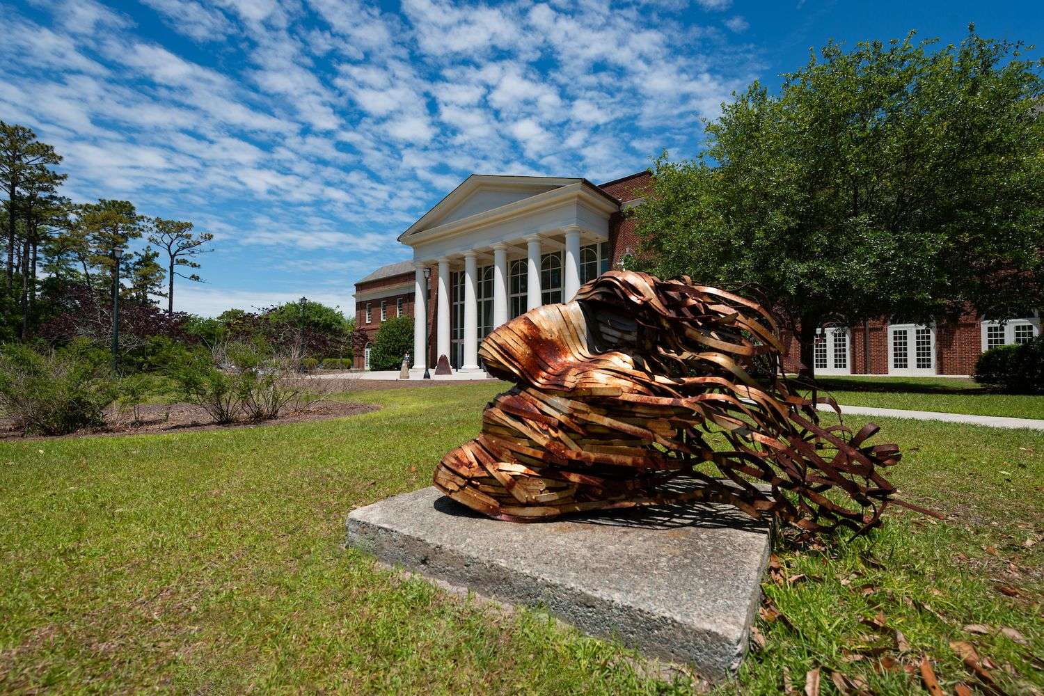 Art piece in front of the Cultural Arts Building