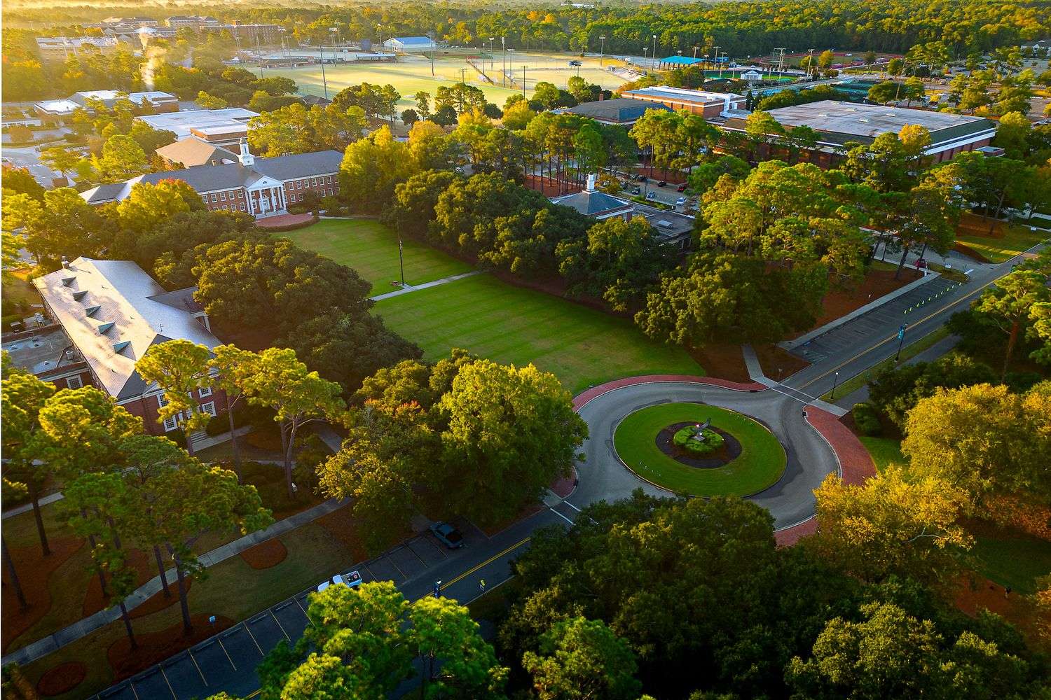 Aerial photo of campus