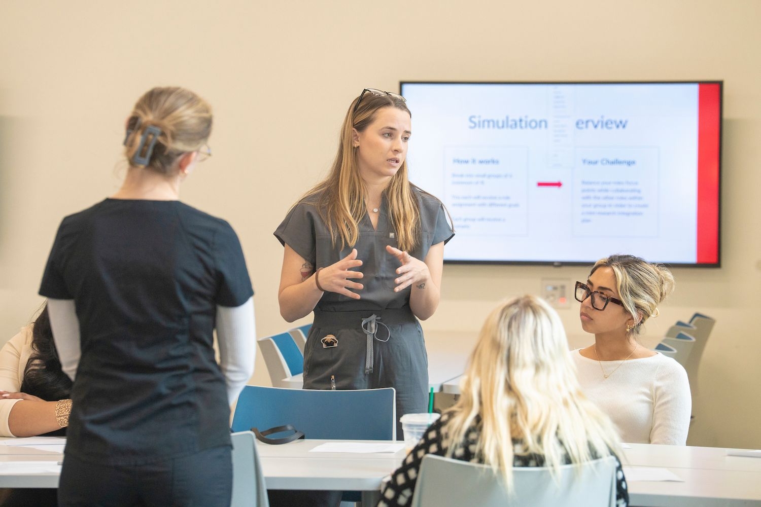 Health Research and Innovation Research staff guide clinical research students through a real-world decision-making process to help improve care quality and organizational sustainability as part of Health & Human Services Week