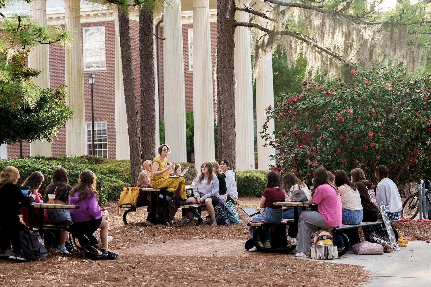 History class taking place outside