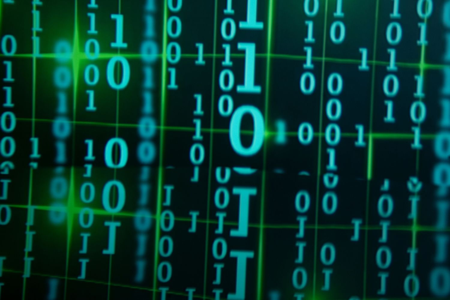 Decorative image of matrix style 1s and 0s