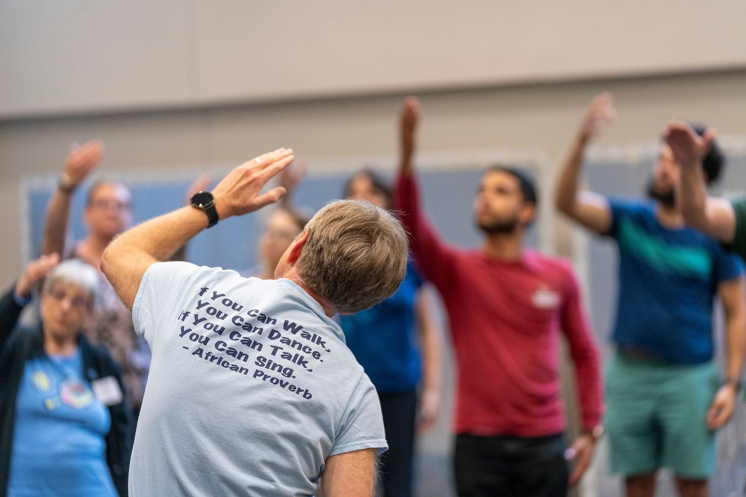 People participating in a dance for the Orff Program
