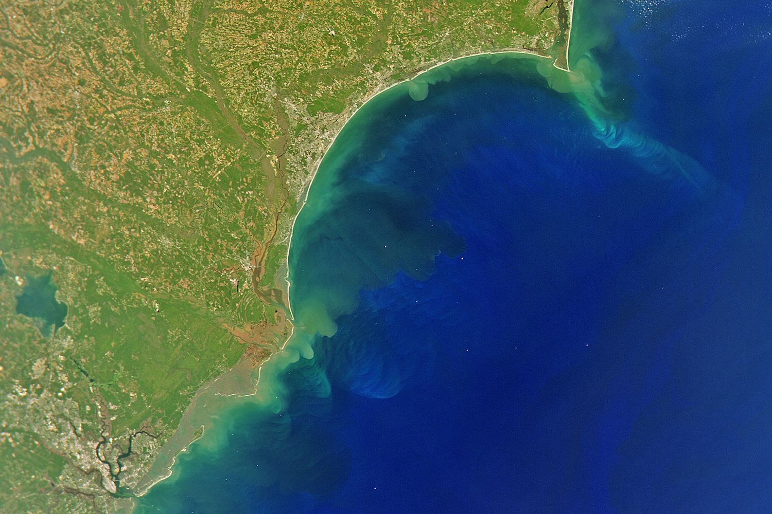Satellite image of the coast of North Carolina