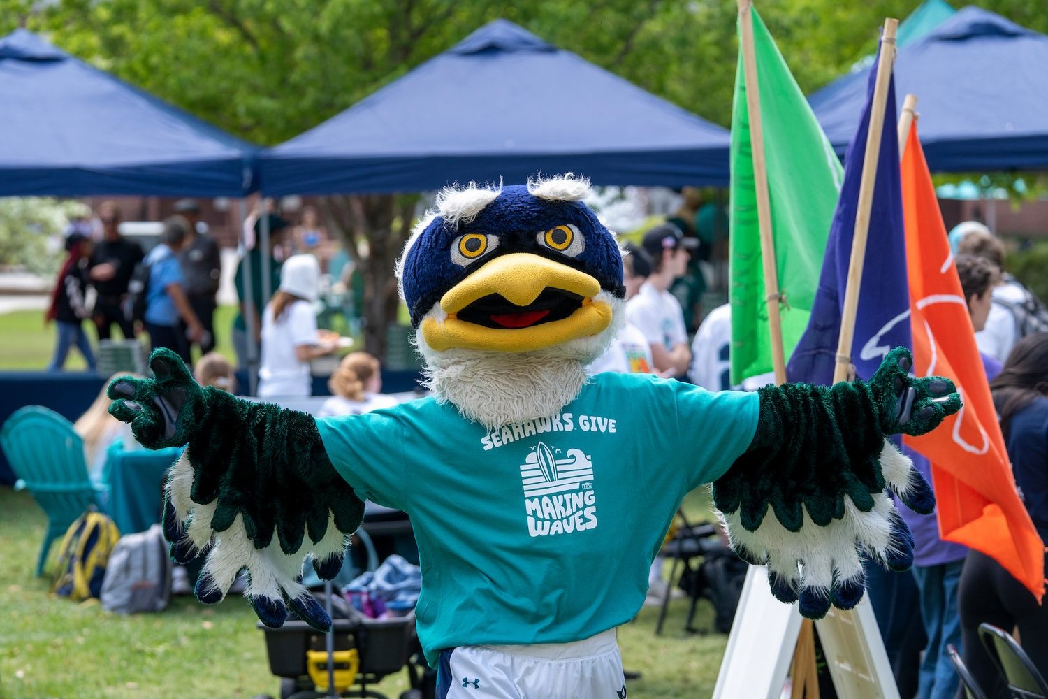 Sammy C. Hawk in a Seahawks Give T-shirt