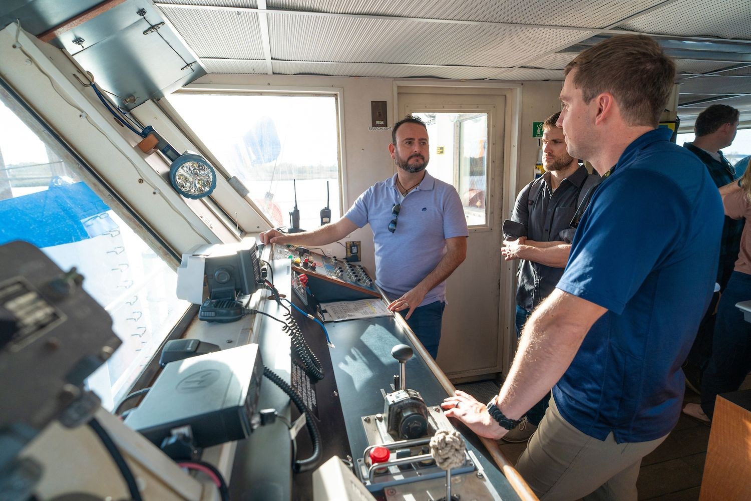 Captains operating the ship