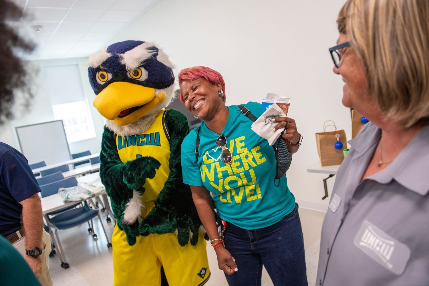 Staff Senate event with Sammy the Seahawk