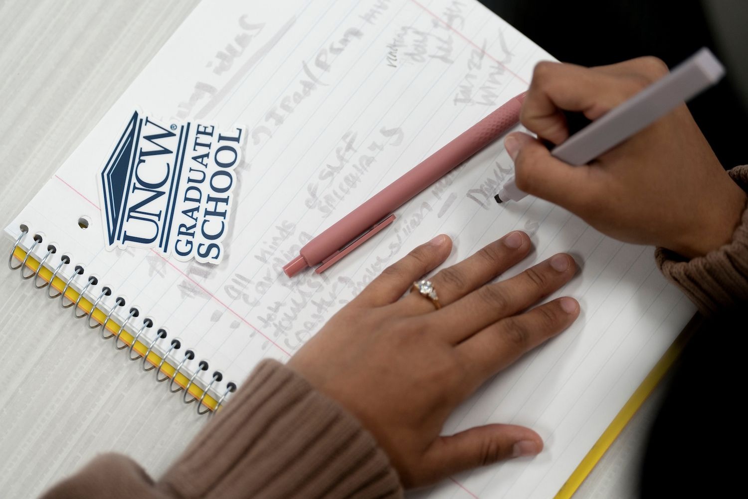 Student studying in Discovery Hall