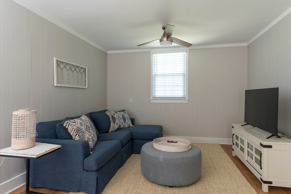 Converted garage/family room