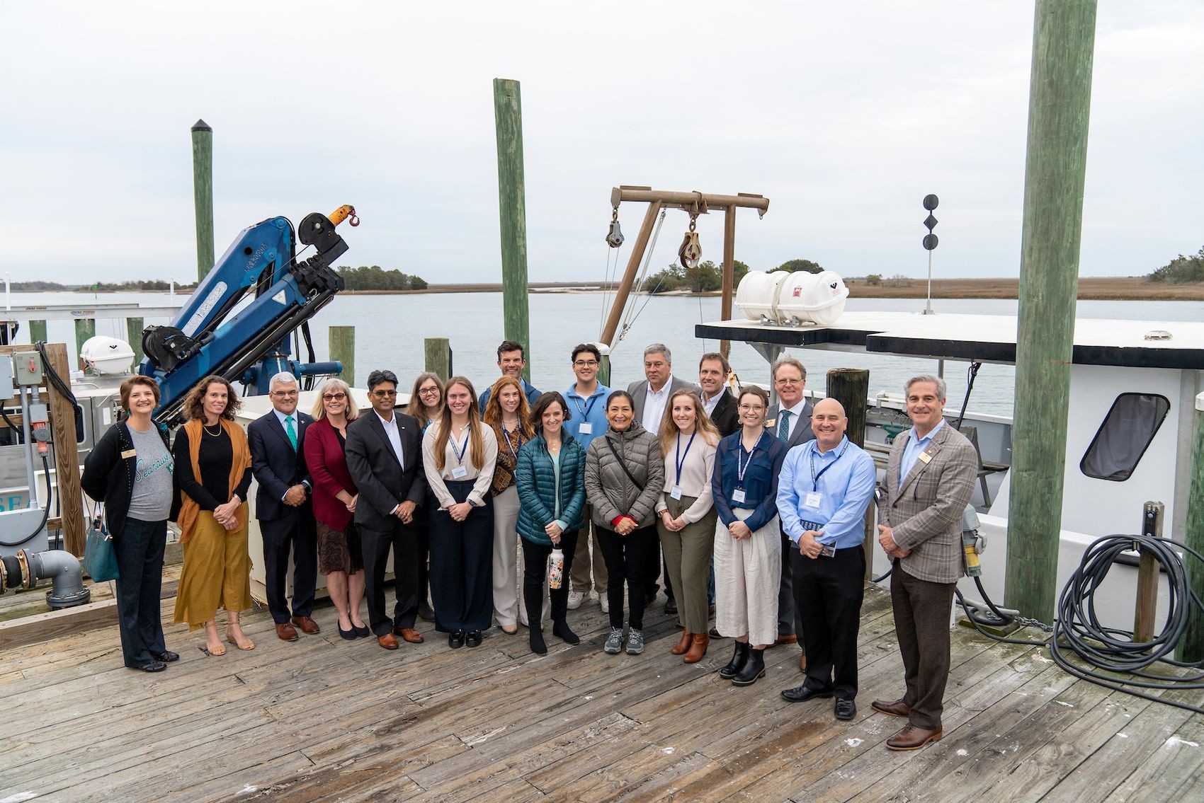 nited States Secretary of the Interior Deb Haaland and Director of the Bureau of Ocean Energy Management Liz Klein visited the Center For Marine Science where they toured the facility meeting with faculty, staff and students Friday, February 9, 2024.