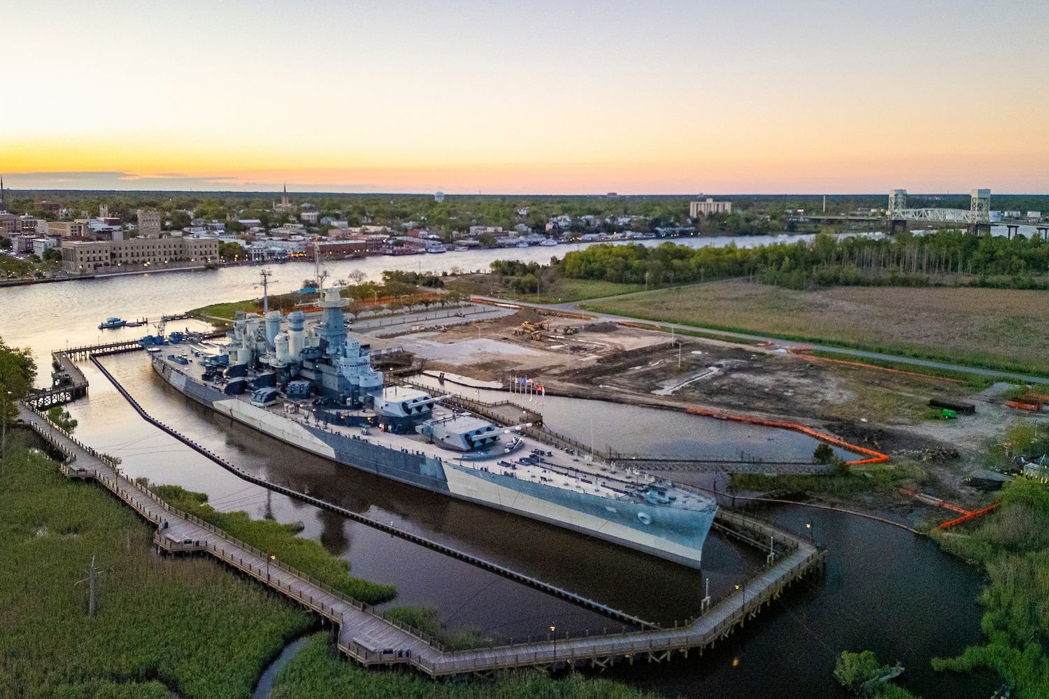 Battleship North Carolina from above